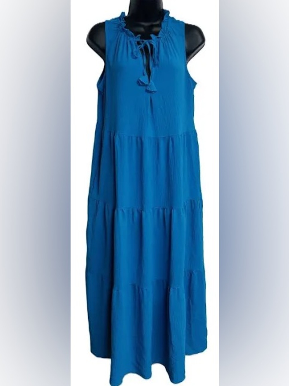 Max Studio Sleeveless Ruffle Tie-Neck Maxi Dress